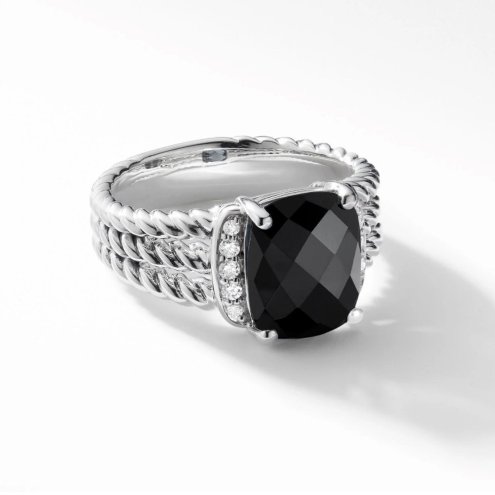 David Yurman Black and Silver Ring